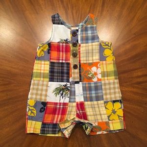 🏖Old Navy Baby Boy Quilt Romper Size 0-3M🏖
